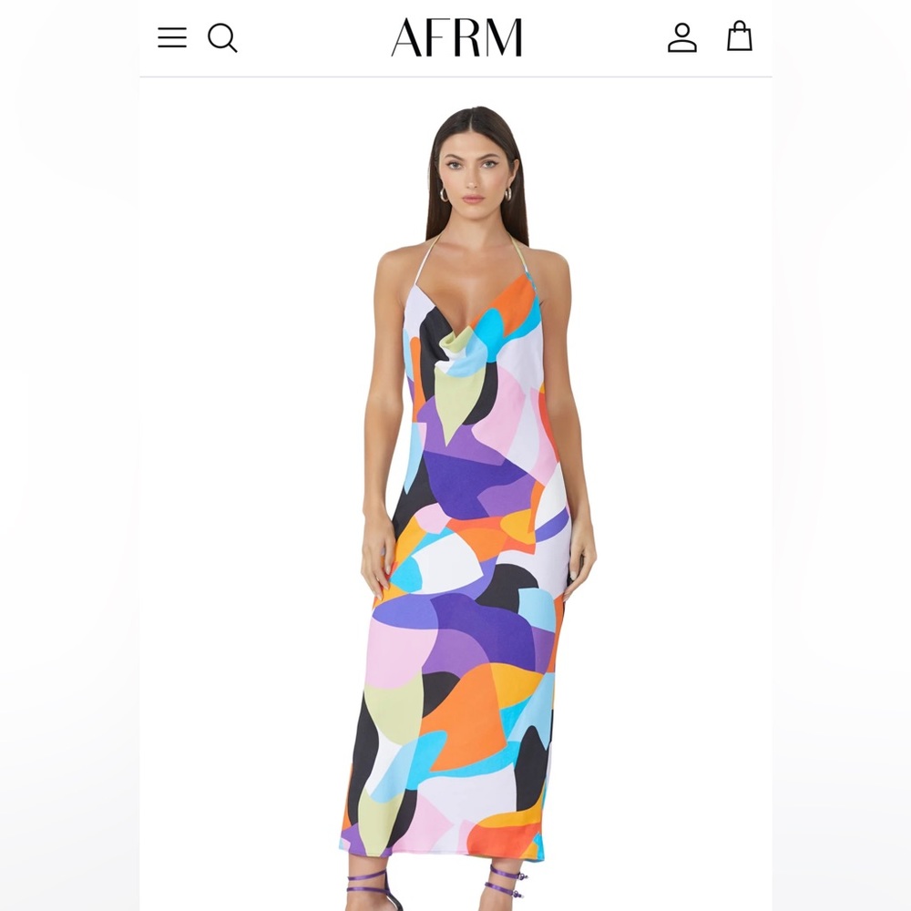 colorful halter maxi dress